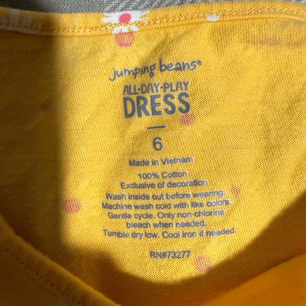 Jumping Beans Yellow Floral Kids Dress - Picture 2 of 2